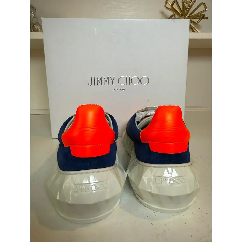 NWB Jimmy Choo Diamond Sneaker Cobalt/Neon Orange Womens Size 36